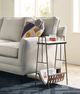 Hammary® Hidden Treasures White Saffiano Magazine Table with Brown Base-1