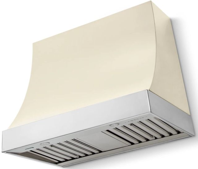 La Cornue CornuFé Marquee 36" Morning Dew Range Hood with Polished Chrome Trim-0
