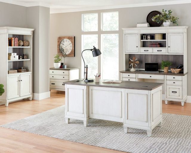 Martin Furniture Hartford Black /Linen White Lower Door Bookcase-2