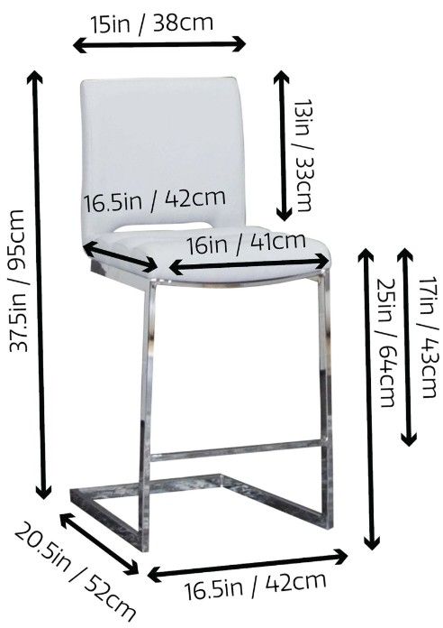 Cramco Dana Chrome/Light Gray Counter Stool-2