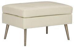 Best® Home Furnishings Customizable F10 Leather Ottoman with Brushed Gold Legs