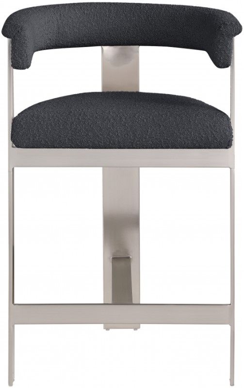 Meridian Furniture Romeo Black Boucle Counter Stool-1