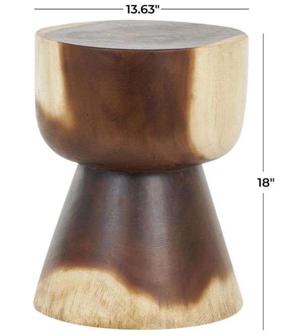 Deco Marche Brown Hourglass Accent Table-2