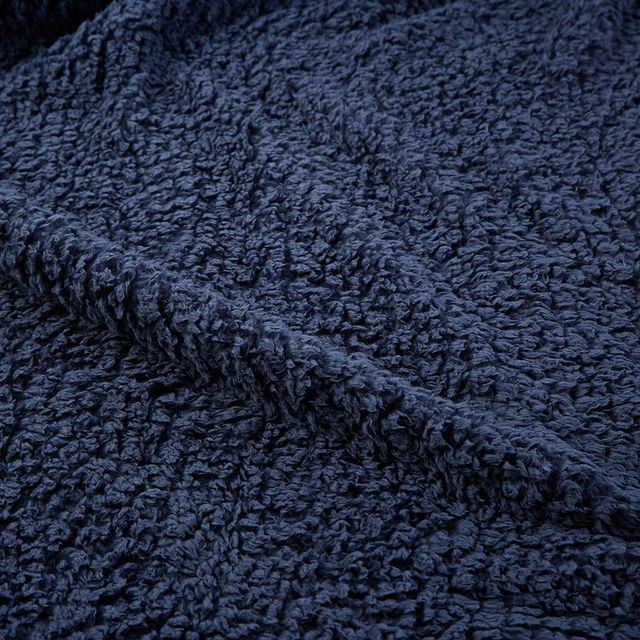 Olliix by Woolrich Twin Navy Burlington Berber Blanket-2