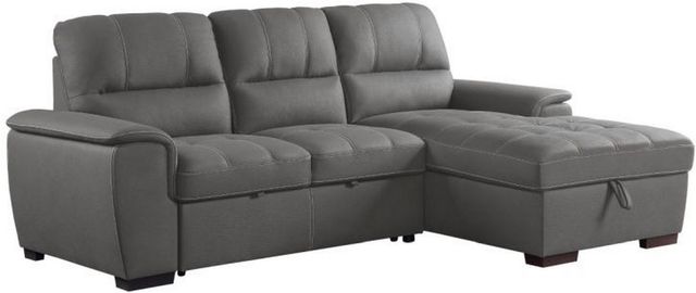 Mazin Furniture Andes 2-Piece Gray Right-Arm Facing Pullout Sleeper Sectional and Storage Chaise-2