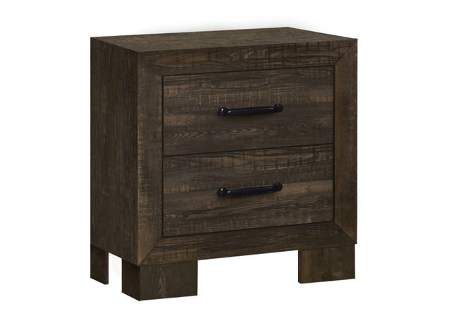 Monarch Specialties Inc. Rustic Oak 2-Drawer Nightstand-0