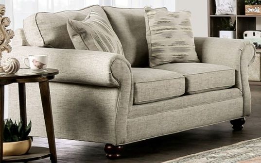 Furniture of America® Amaya 2-Piece Cream  Living Room Seating Set-2