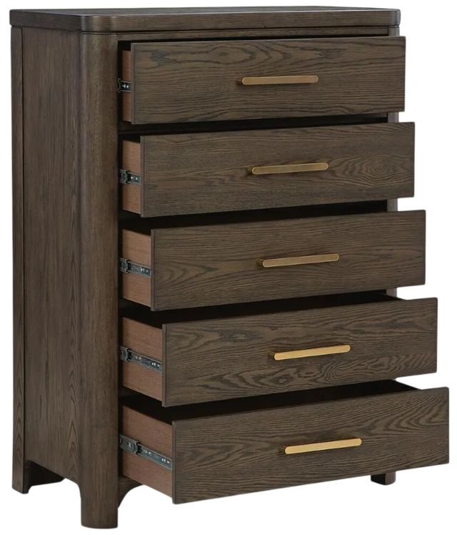 Signature Design by Ashley® Radkin Burnished Brown 5-Drawer Chest-3