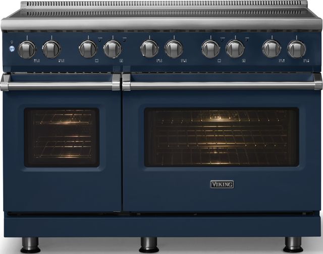 Viking® 5 Series 48" Slate Blue Pro Style Induction Range with Polished Chrome Trim-2