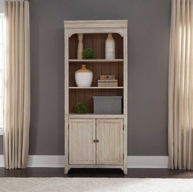 Liberty Furniture Farmhouse Reimagined Antique White/Chestnut Bookcase-1