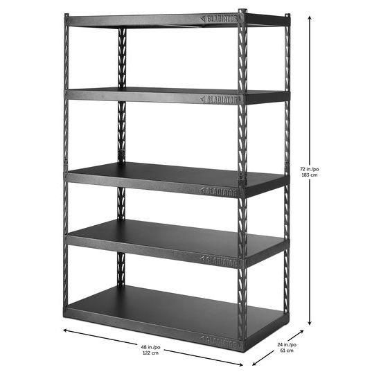 Gladiator® Hammered Granite 48" Wide EZ Connect Rack with 24" Deep Shelves-3