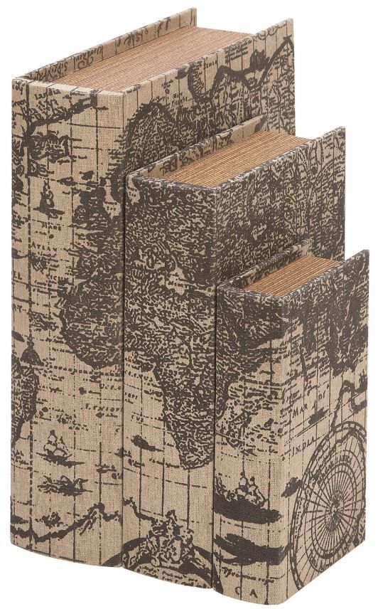 Deco Marche 3-Piece Multi-Colored Book Box with Varying Patterns Set-0