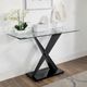 Furniture of America® Xanthus Glass Top Sofa Table with Black Base-2