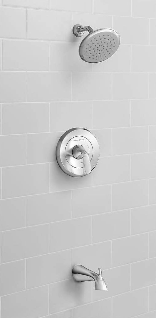American Standard Fluent® Polished Chrome Tub and Shower Trim Kit with Pressure Balance Cartridge-2