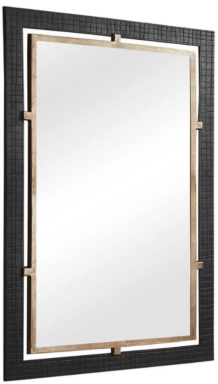 Uttermost® Guerra Antique Brass/Dark Walnut Mirror-3
