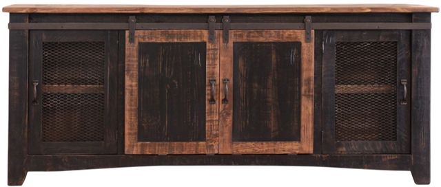 International Furniture Direct Pueblo Black/Brown TV Stand-0