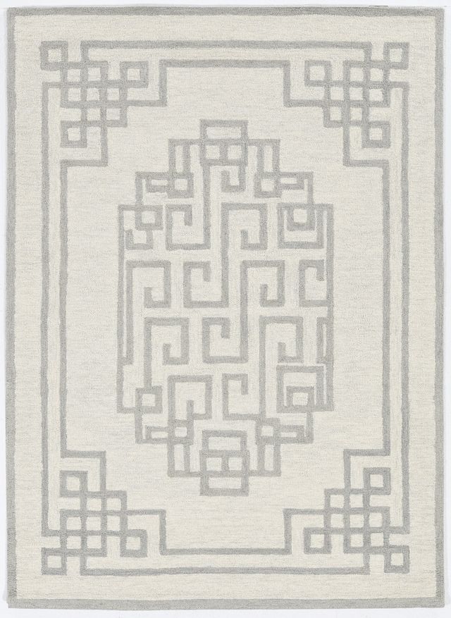 KAS Rugs Gramercy Ivory Grey 5'x7' Rug-0