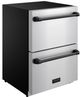 Thor Kitchen® Gordon Ramsay 24" 5.4 Cu. Ft. Stainless Steel Under-Counter Outdoor Freestanding Freezer Drawer with Black Handle-2