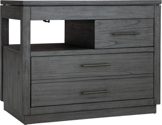 aspenhome® Preston Urbane Gray Workstation Combo File with Lift Top-0