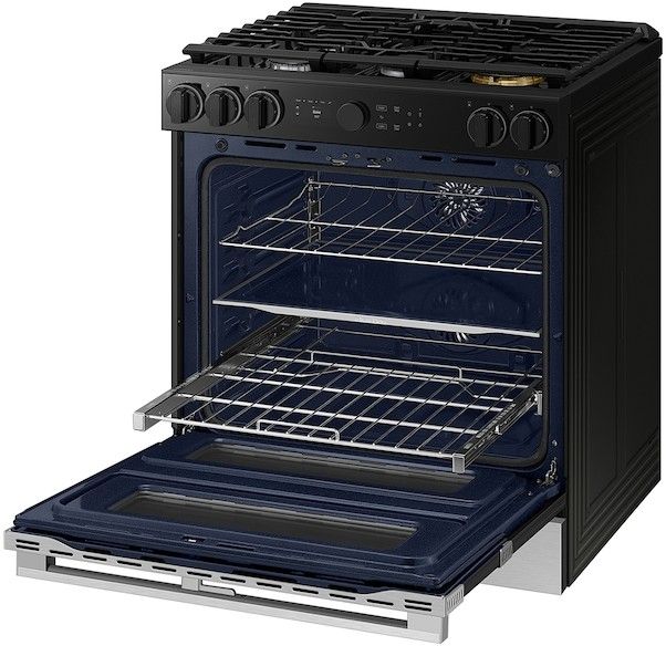 Samsung Bespoke 30" Fingerprint Resistant Stainless Steel Slide In Gas Range-3