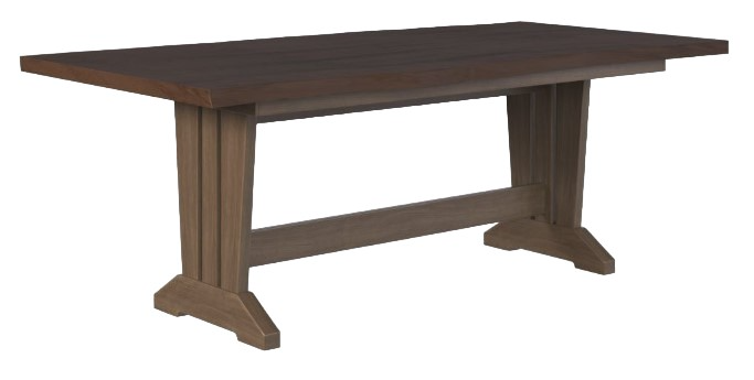 Country View Woodworking Customizable Deluth Sap Walnut Live Edge Top 42"x72" Dining Table with Brown Maple Base
