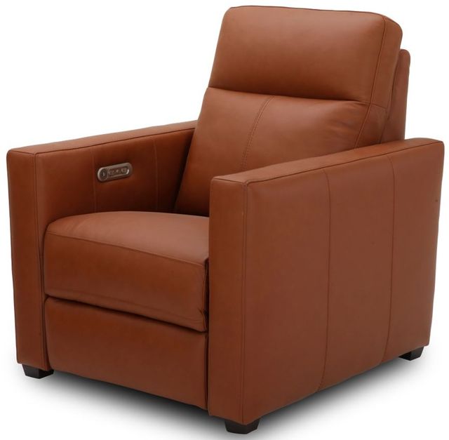 Flexsteel® Broadway Cinnamon Power Recliner with Power Headrest-1
