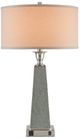 Currey & Company Langham Off-White/Satin Nickel/Verde Table Lamp-1