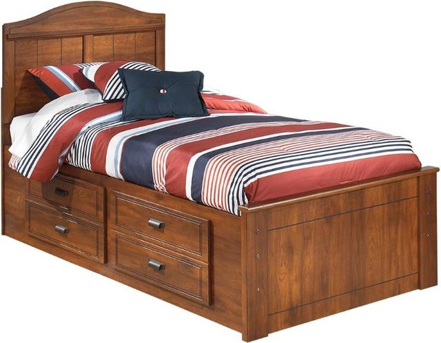 Signature Design by Ashley® Barchan 4-Piece Medium Brown Twin Panel Storage Bed Set-1