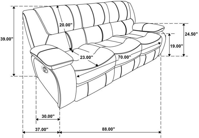 Coaster® Camila 3-Piece White Manual Reclining Sofa Set-3