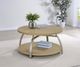 Coaster® Dacre Greige Coffee Table with Satin Nickel Base-1