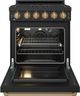 Thor Kitchen Gordon Ramsay Collection 30" Black Pro Style Gas Range with Precision Knob Control and Bronze Trim-1