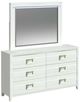Elements International Tobias White Dresser and Mirror Set with LED-0