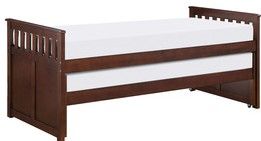 Mazin Furniture Rowe Cherry Twin/Twin Youth Captains Bed With Trundle-1