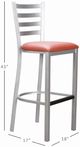 Linon Kara 2-Piece Rust/Silver Vinyl Barstool-2