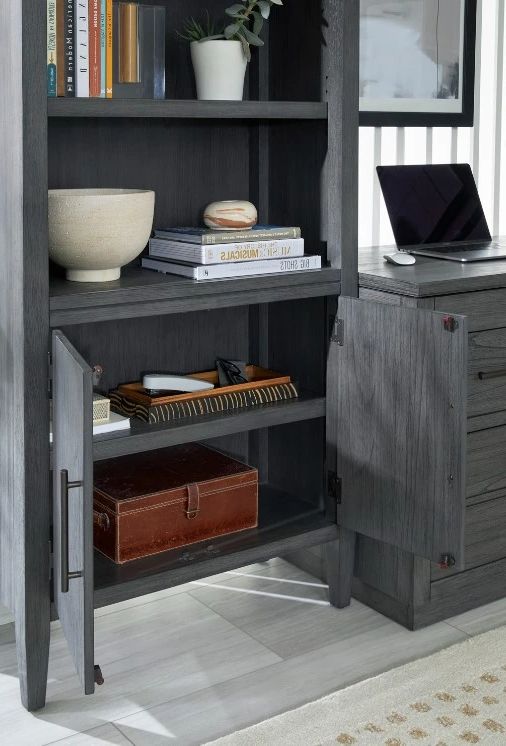 aspenhome® Preston Urbane Gray Door Bookcase-1