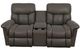 La-Z-Boy® Mateo Charcoal Leather Manual Wall Reclining Loveseat with Console-1