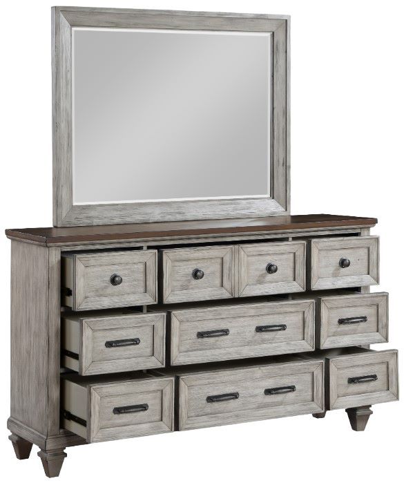 New Classic® Home Furnishings Mariana Vintage Creme Dresser and Mirror Set-3