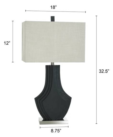 Stylecraft Matte Black Layered Table Lamp -4