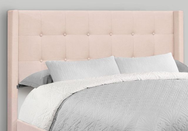 Monarch Specialties Inc. Pink Queen Upholstered Bed-1