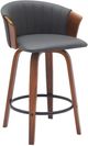 Armen Living Diana Gray/Walnut Swivel Bar Stool-0