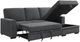 Homelegance® Morelia 2-Piece Dark Gray Right-Arm Facing Pull-out Sleeper Sectional and Chaise-0
