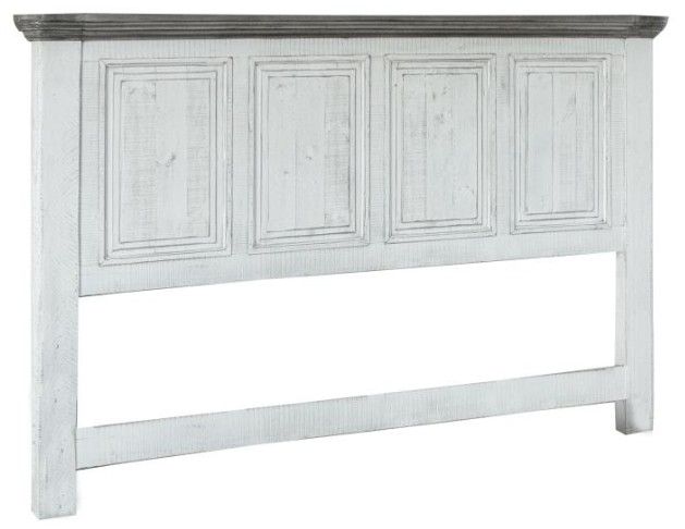International Furniture Direct Luna Ivory Queen Panel Bed-3