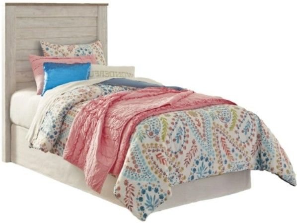 Signature Design by Ashley® Willowton 6-Piece Whitewash Twin Panel Headboard Bedroom Set-1