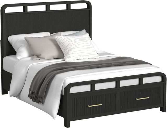 Elements International Ridgemont Black Youth Full Panel Storage Bed-0