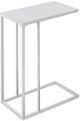 Monarch Specialties Inc. White Metal Frosted Glass Top Accent Table-0