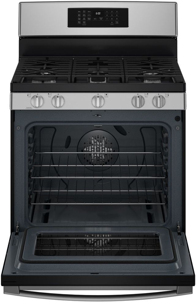 GE® 30" Stainless Steel Freestanding Gas Convection Range with No Preheat Air Fry-1