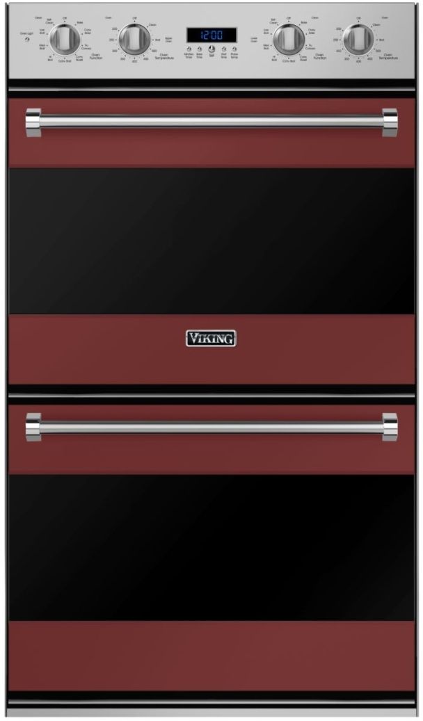 Viking® 3 Series 30" Reduction Red Double Electric Wall Oven-0