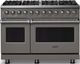 Viking® 5 Series 48" Damascus Gray Pro Style Dual Fuel (LP) Range with Polished Chrome Trim-0