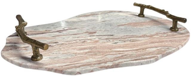 Uttermost® Stone and Twig Gray/White Indoor-Outdoor MarbleTray-0