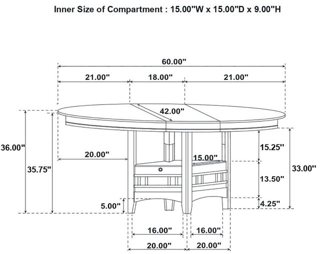 Coaster® Lavon Light Oak Counter Dining Table-2